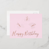 Joyeux Anniversaire Papillons Pink Foil Vacances (Recto/Verso)