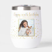 Joyeux Anniversaire Parties scintillant d'or Photo (Avant)