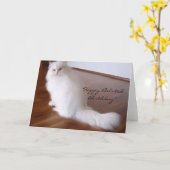 Joyeux Anniversaire Perse carte de voeux chat (Fleur jaune)