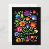 Joyeux anniversaire personnalisable folklore carte (Devant / Derrière)