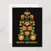 Joyeux anniversaire personnalisable folklore carte (Devant / Derrière)