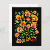 Joyeux anniversaire personnalisable folklore carte (Devant / Derrière)