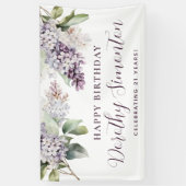 Joyeux Anniversaire Personnalisé Bannière Violet F (Vertical)