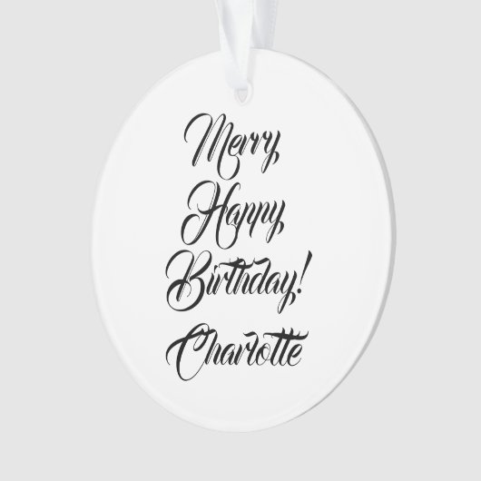 Joyeux Anniversaire personnalisé nom élégant scrip (devant)