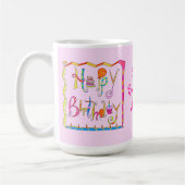 Joyeux Anniversaire Personnalisé Pink Mug (Gauche)
