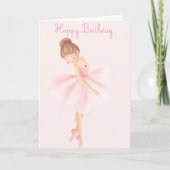 Joyeux Anniversaire petite Carte de Ballerine (Devant)