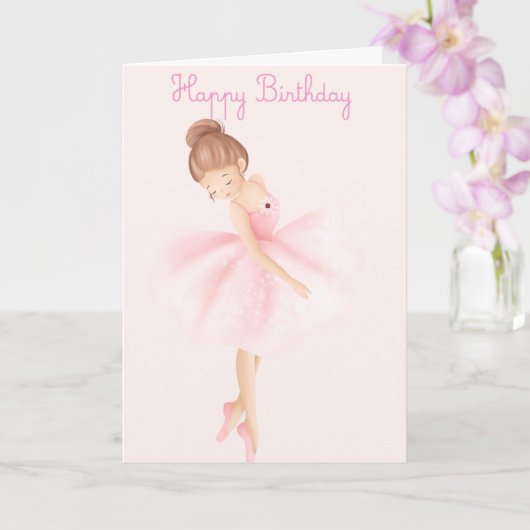 Joyeux Anniversaire petite Carte de Ballerine (Orchidée)