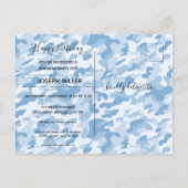 Joyeux Anniversaire Photo Camo Bleu - Carte postal (Dos)