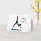 Joyeux anniversaire Pilates carte de réformateur (Fleur jaune)