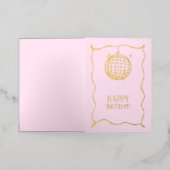 Joyeux anniversaire Pink Foilf Invitation (Mise à l'extérieur)