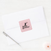 Joyeux Anniversaire Pink Kitten Sticker Papillon d (Enveloppe)