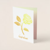 Joyeux anniversaire. Pink Rose Real Foil Cartes de (Devant)