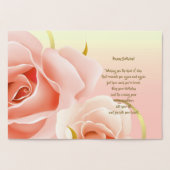Joyeux anniversaire. Pink Rose Real Foil Cartes de (Intérieur)