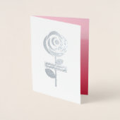 Joyeux anniversaire. Pink Rose Real Foil Cartes de (Devant)