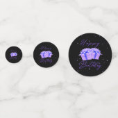 Joyeux Anniversaire Plutôt Violet Table Confetti (Derrière)