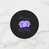 Joyeux Anniversaire Plutôt Violet Table Confetti (Petit recto)