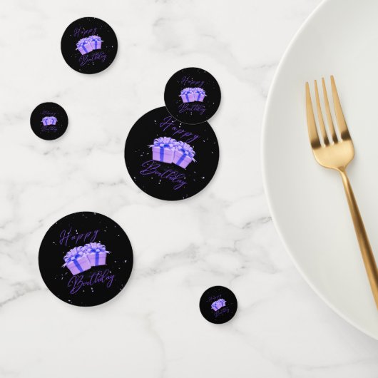 Joyeux Anniversaire Plutôt Violet Table Confetti (Groupe)