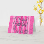 Joyeux anniversaire pour vous carte musicale rose (Fleur jaune)