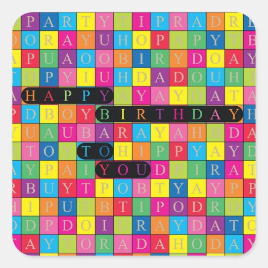 Joyeux Anniversaire Pour Vous - Stickers Wordsearc (Devant)