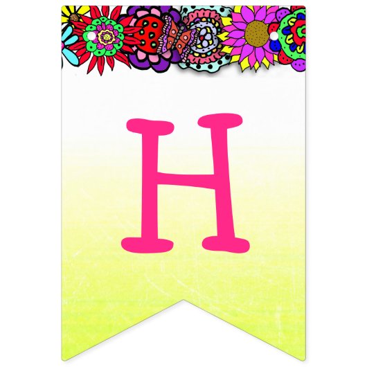 Joyeux anniversaire Princesse Jaune Bannière (Deuxième drapeau)