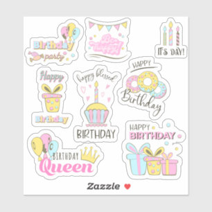 Joyeux Anniversaire Queen Sticker feuille