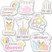 Joyeux Anniversaire Queen Sticker feuille (Devant)