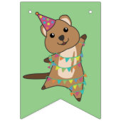 Joyeux Anniversaire Quokka Party Bunting drapeaux (Premier drapeau)
