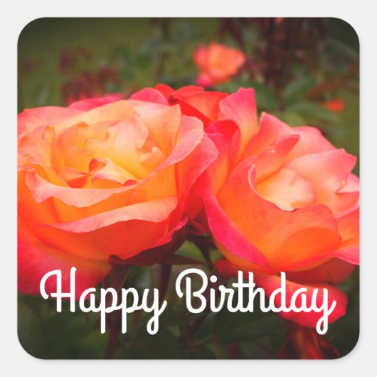 Joyeux anniversaire Rainbow Sorbet Rose #3 Sticker (Devant)