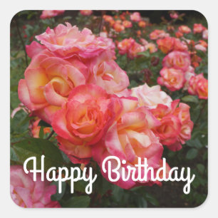 Joyeux anniversaire Rainbow Sorbet Rose #4 Sticker