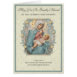 Joyeux Anniversaire Religieux Vierge Marie Jésus É