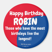 Joyeux Anniversaire ROBIN Refrigerator Magnet (Devant)
