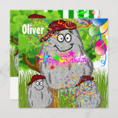 Joyeux Anniversaire Rock Potato Invitation Cartes  (Devant / Derrière)