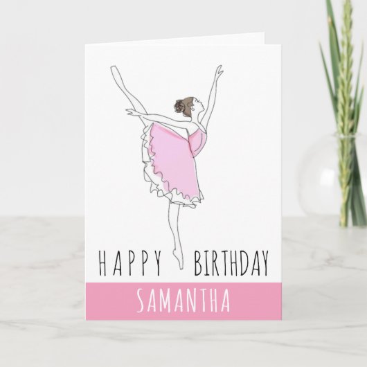 Joyeux Anniversaire Rose Ballerina Votre Carte De (Devant)