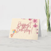 joyeux Anniversaire rose carte, Anniversaire carte (Devant)