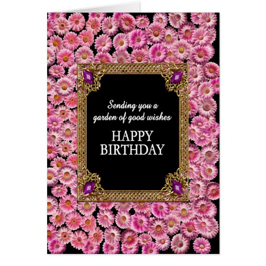 Joyeux Anniversaire Rose Daisies (Devant)