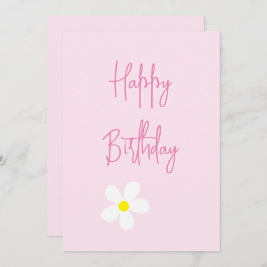 Joyeux Anniversaire Rose Daisy Carte simple (Devant / Derrière)