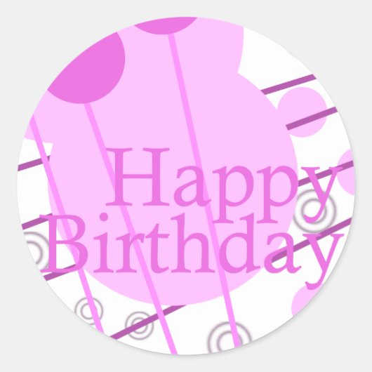 Joyeux Anniversaire rose Sticker (Devant)