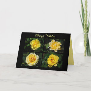 Joyeux Anniversaire Roses Jaunes Carte Collage