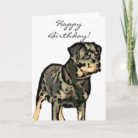 Joyeux anniversaire Rottweiler carte de voeux (Devant)