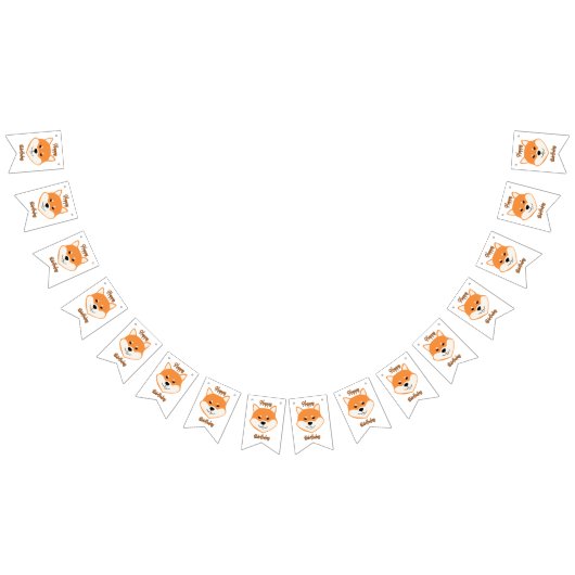 Joyeux Anniversaire Shiba Inu Bannière de Bunting  (Tout)