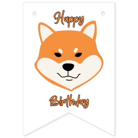Joyeux Anniversaire Shiba Inu Bannière de Bunting (Deuxième drapeau)