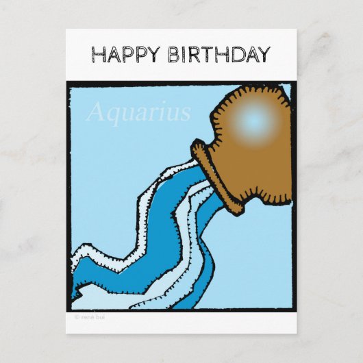 Joyeux Anniversaire SIGNE Zodiaque Aquarius Carte  (Devant)