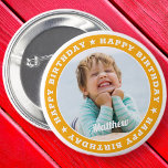 Joyeux anniversaire Simple moderne photo personnal<br><div class="desc">Ce design simple et moderne est composé de typographie serif et d'ajouter une photo personnalisée.</div>