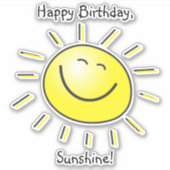 Joyeux anniversaire, soleil ! Autocollant (Devant)