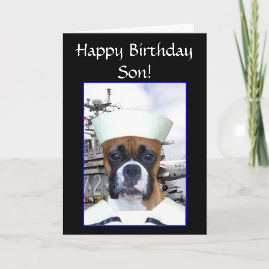 Joyeux anniversaire Son Marine Sailor Boxer Carte  (Devant)
