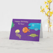 Joyeux anniversaire sous la carte de la mer avec d (Fleur jaune)