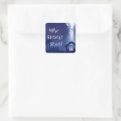 Joyeux Anniversaire Sticker Carré de Noël de Jésus (Sac)