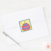 Joyeux Anniversaire Sticker gâteau rouge 1er (Enveloppe)