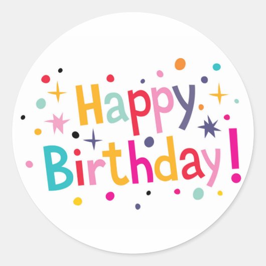 Joyeux anniversaire ! sticker rond (Devant)
