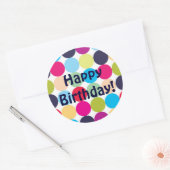 Joyeux anniversaire - Sticker rond (Enveloppe)